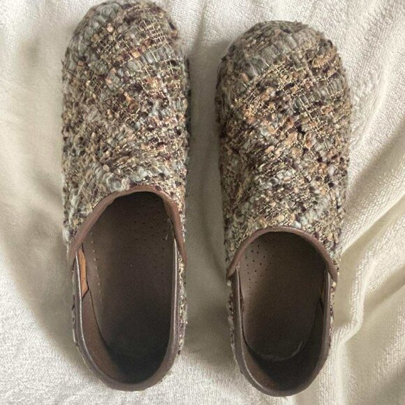 EUC Sanita Woven Tweed Work Nurse Danish Clogs size 37 US 6.5 - Picture 1 of 7